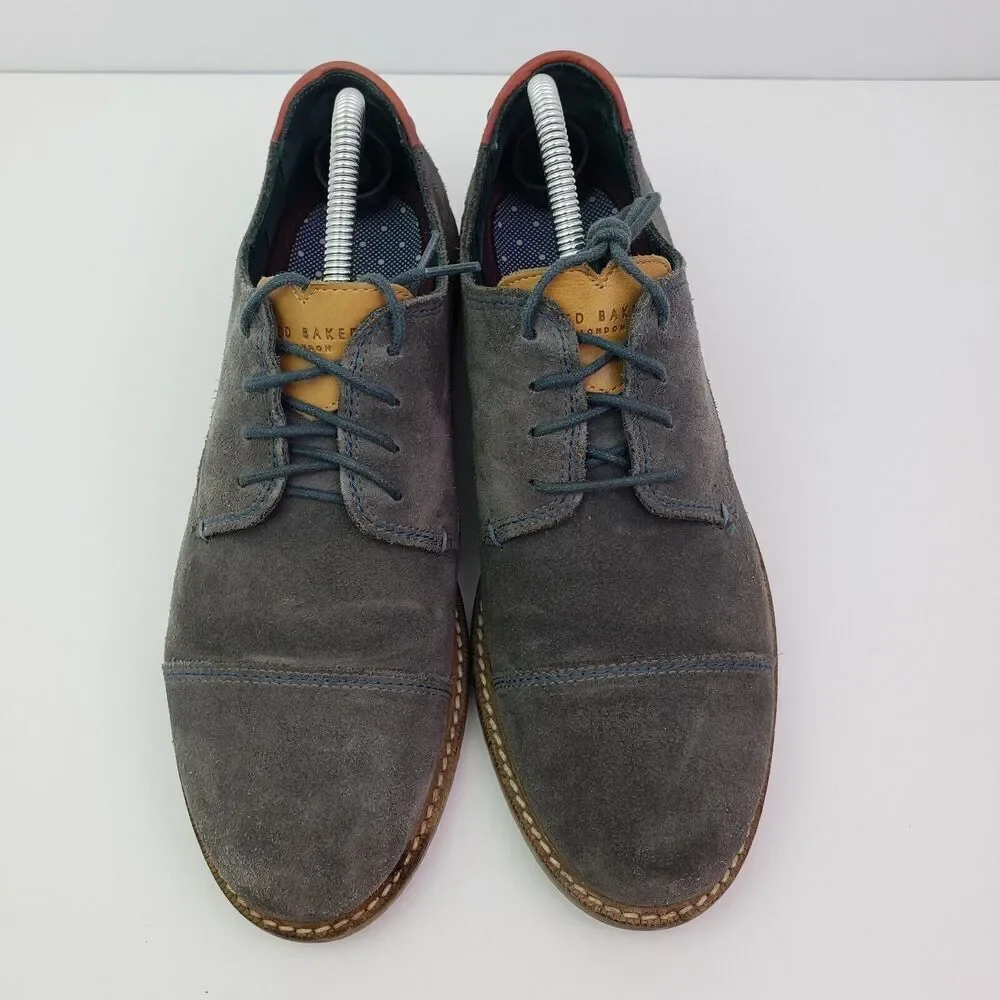Ted Baker London Gliyne Mens Size 9 Gray Suede Formal Dress Oxford Shoes